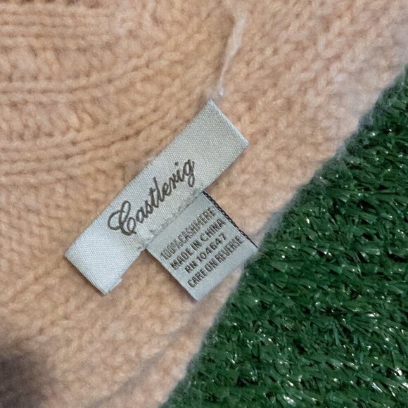 VINTAGE CASTLERIG CASHMERE SCARVE LIGHT CREAM PINK WOMENS WINTER CLASSIC - Picture 6 of 7